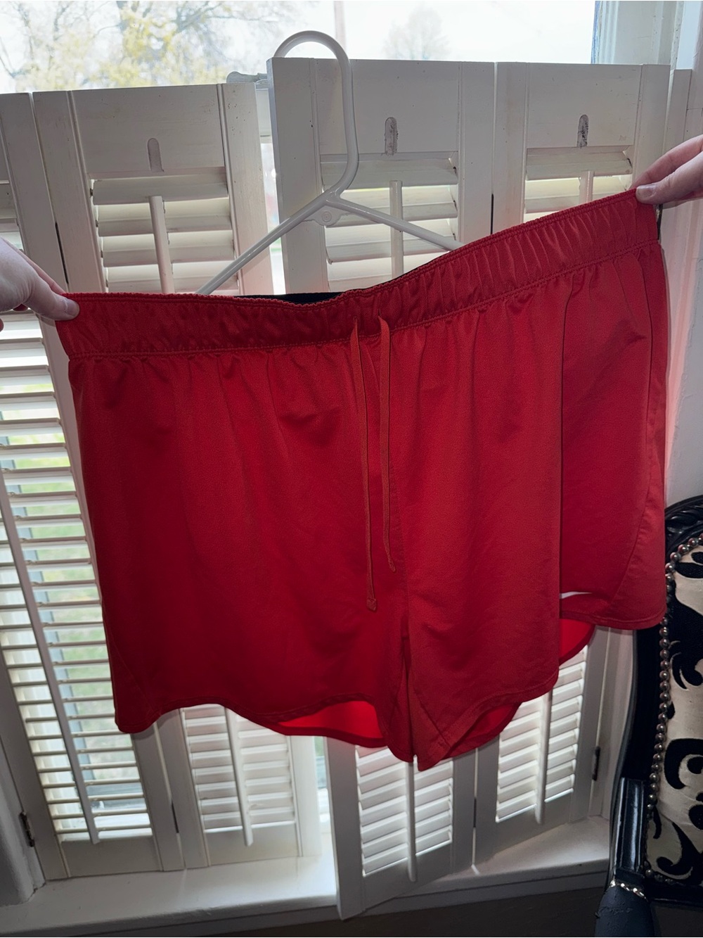 Red Women's Athletic Shorts - Lightweight Drawstring